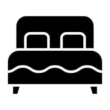 Double bed Vector Icon Design Illustration Stock Illustration