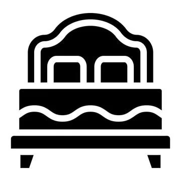 Double Bed Vector Icon Design Illustration Illustrazione stock