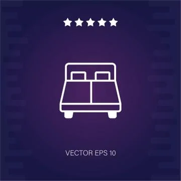 Double bed vector icon Stock Illustration