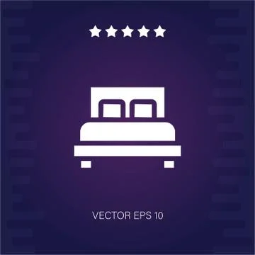 Double bed vector icon Stock Illustration