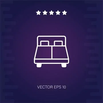 Double bed vector icon Stock Illustration