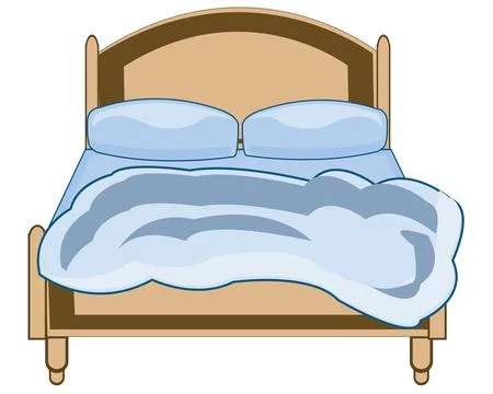 Double bed on white background is insulated Stock Illustration