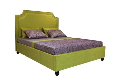 Double bed on a white background. Stock Photos