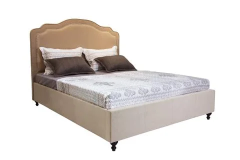 Double bed on a white background. Stock Photos