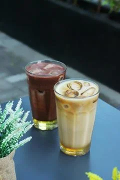 Double beverages Foto stock