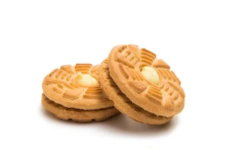 Double biscuits isolated Stock Photos