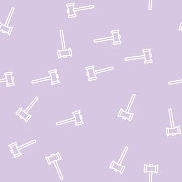 Double bit axe blade line vector seamless pattern Stock Illustration