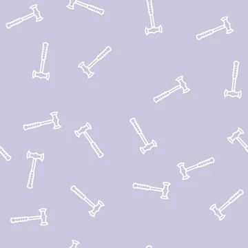 Double bit axe weapon line seamless pattern Stock Illustration