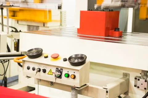 Double black push button for stamping machine Stock Photos