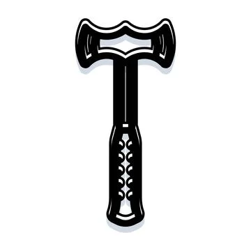 Double bladed axe head blacksmith tool Ilustração Stock