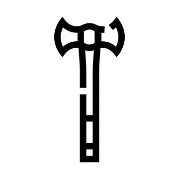 Double bladed axe icon glyph vector Illustrazione stock