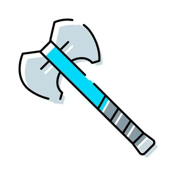 Double bladed axe for warrior combat tool Illustrazione stock