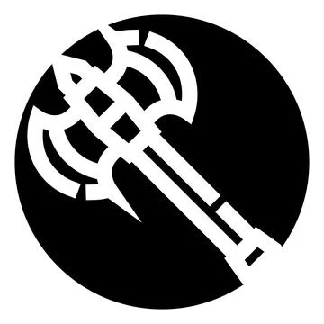 Double bladed battle axe icon strength power Illustrazione stock