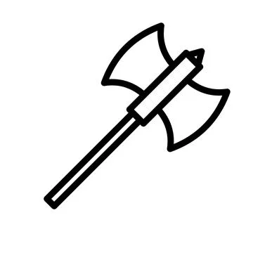 Double bladed battle axe icon isolated on white background Illustrazione stock