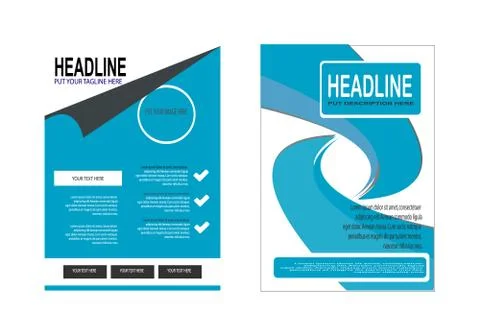 Double Blue flyer design Stock Illustration