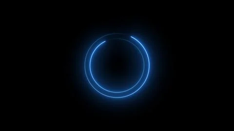Double blue neon ring rotation loading animation with glowing effect Stock Footage 331528994
