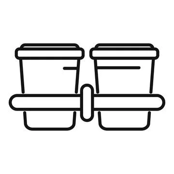 Double bongo drum playing cuban music icon outline Ilustração Stock