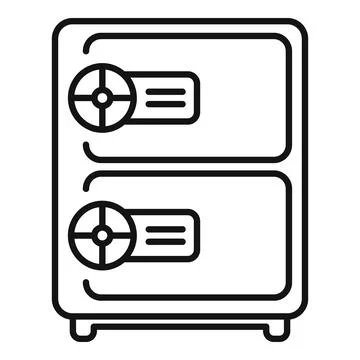 Double box safe icon outline vector. Safety cash company Ilustración de archivo