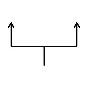 Double branching arrow icon design. Stock Illustration