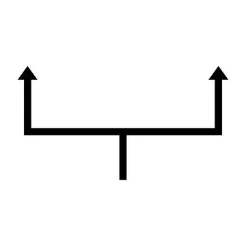 Double branching arrow icon design. Stock Illustration
