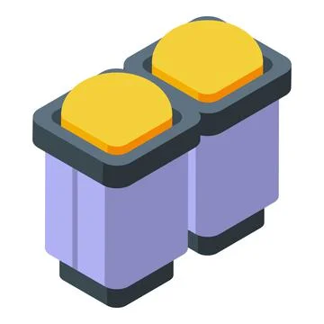 Double breadmaker icon isometric vector. Kitchen food Stock Illustration