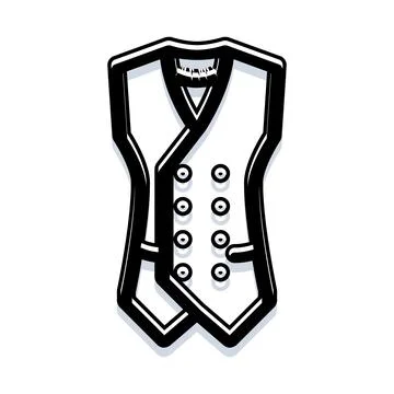 Double breasted waistcoat vector drawing illustrating elegant formal wear Ilustração Stock