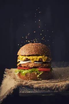 Double burger for the hungry Stock Photos