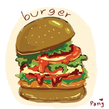Double burger 스톡 일러스트