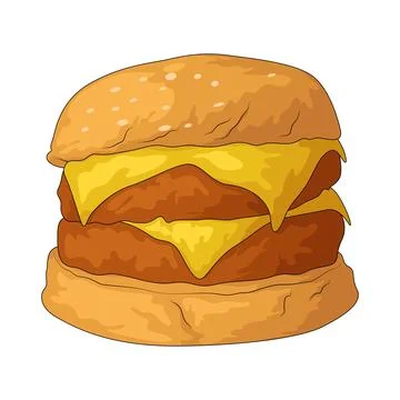 Double Burger illustration Stock Illustration
