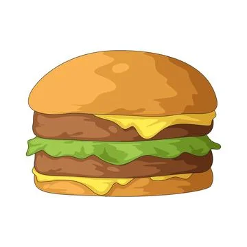 Double Burger illustration Stock Illustration