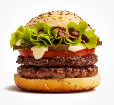 Double burger Stock-Fotos