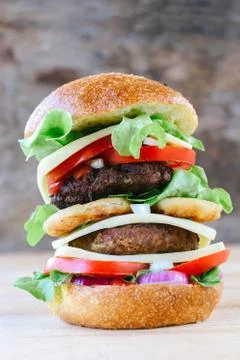 Double burger Stock Photos