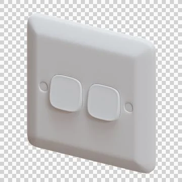 Double Button Switch 3D Illustration Stock Illustration