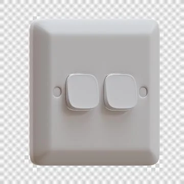 Double Button Switch 3D Illustration Stock Illustration
