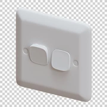 Double Button Switch 3D Illustration Stock Illustration