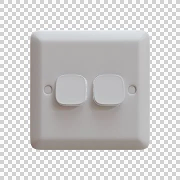 Double Button Switch 3D Render Illustration Stock Illustration