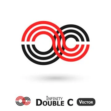 Double c infinity  ( infinity sign look like c shape ) 스톡 일러스트