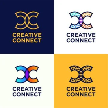 Double C letter logo icon template connectivity,Technology, network, digital, Stock Illustration