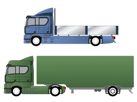 Double cab trucks with various chassis Stock Illustration