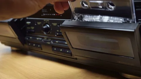 Double Cassette Deck Ideal For Dubbing During Recording Or Playback. Video stock 168907161