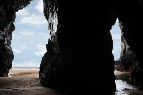 Double cave from the inside Foto stock