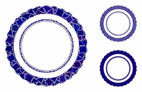 Double certificate rosette frame Composition Icon of Bumpy Elements Illustrazione stock