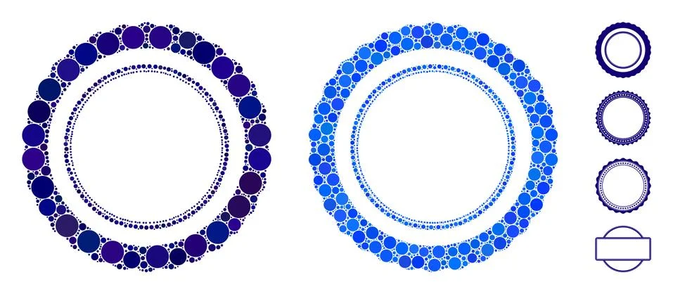 Double Certificate Rosette Frame Mosaic Icon of Spheric Items Stock Illustration