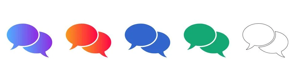 Double Chat Bubble Icons for Messaging Apps Stock Illustration