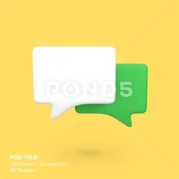Double Chat Bubbles isolated 3d render icon illustration Modello PSD