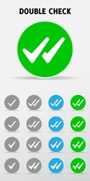Double check signs design. Vector EPS 10 Stock Illustration