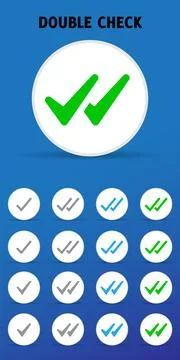 Double check signs design. Vector EPS 10 Stock Illustration