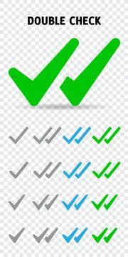 Double check signs design. Vector EPS 10 Stock Illustration
