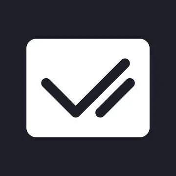 Double checkmark dark mode glyph ui icon Stock-Illustration
