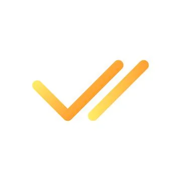 Double checkmark pixel perfect flat gradient color ui icon 스톡 일러스트